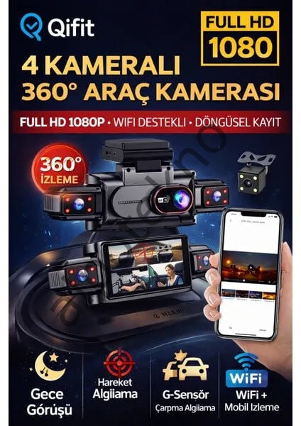 360° WiFi Quad Araç Kamerası
