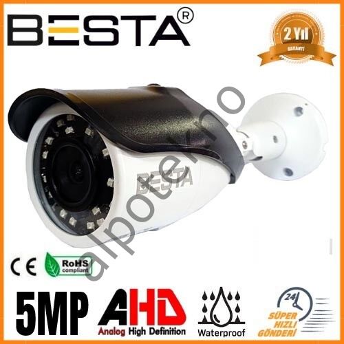 5 MP 4K 1440P 8 WARM LED AHD Bullet Güvenlik Kamerası BT-5065