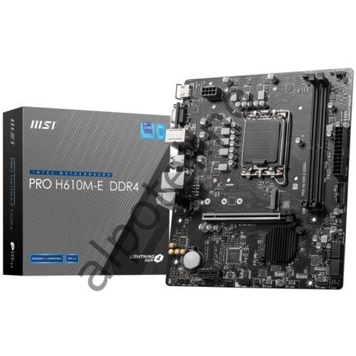 Msı Pro H610M-E Soket 1700 DDR4 3200(OC) HDMI VGA M.2 USB3.2 1x 1G LAN mATX