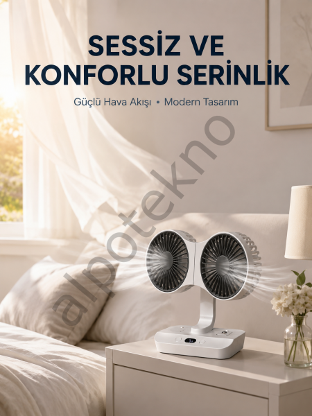 Çift Yöne Hava Üfleyen Masa ve Duvar Tipi Vantilatör