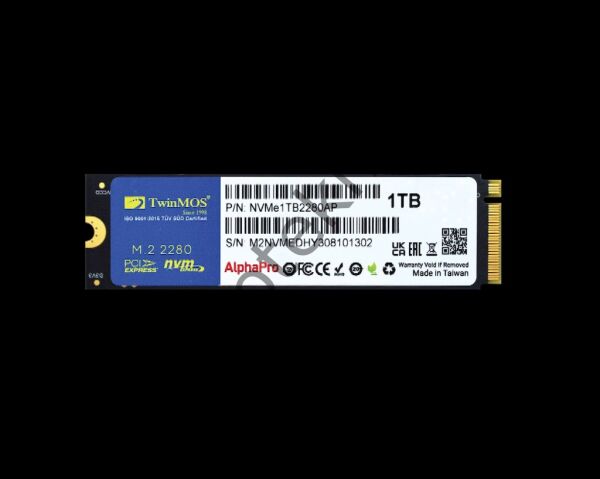 1TB TwinMOS M.2 PCIe Gen3 NVMe 3600-3250Mb/s TLC 3DNAND (NVMe1TB2280AP) SSD Disk