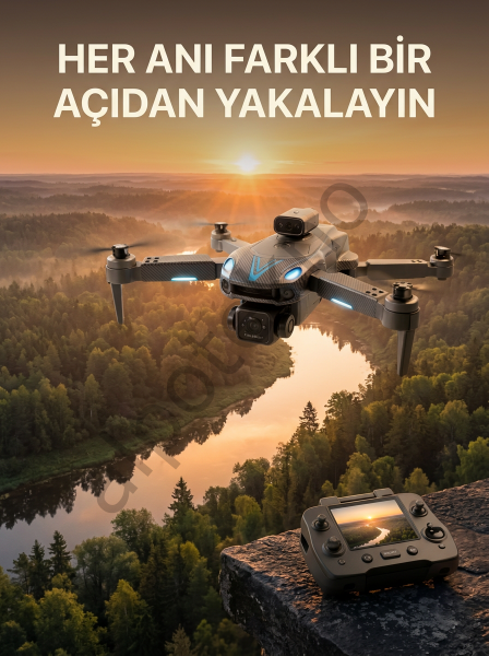 Ekranlı Kumandalı Çift Kameralı Drone ile Havadan Çekim