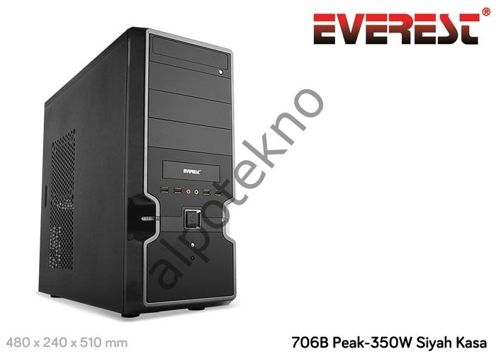 Everest 706B Peak-350W Siyah Kasa