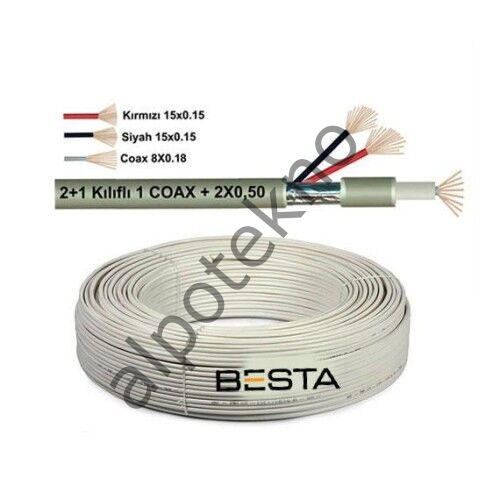 KD-1388 250 Metre 2+1 0,50 CCTV Kamera Kablosu