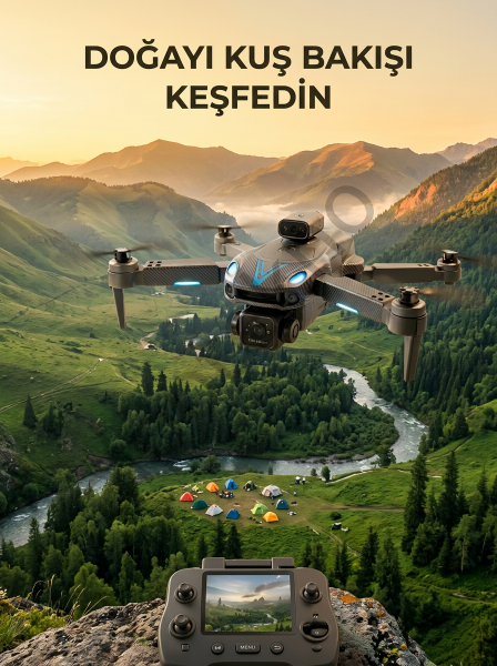 Uzaktan Kumandalı Çift Kameralı Hobi ve Fotoğraf Drone'u