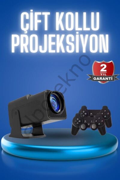 Android Projeksiyon Siyah Taşınabilir Sinema Projektörü 4k 1080p Ev Sineması Bluetooth