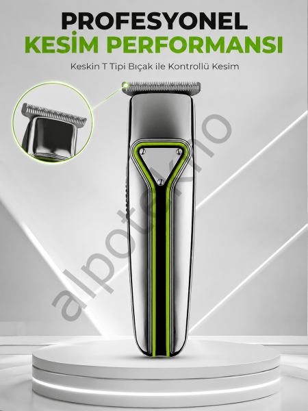 Şarjlı Saç Sakal Tıraş Makinesi T Başlıklı 1 2 3 mm Taraklı Kablolu ve Kablosuz Kullanım