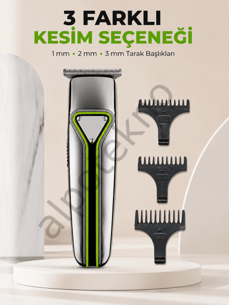 Erkek Saç Sakal Kesme Makinesi Profesyonel T Bıçaklı USB Şarjlı Ense Favori Düzeltme Makinesi