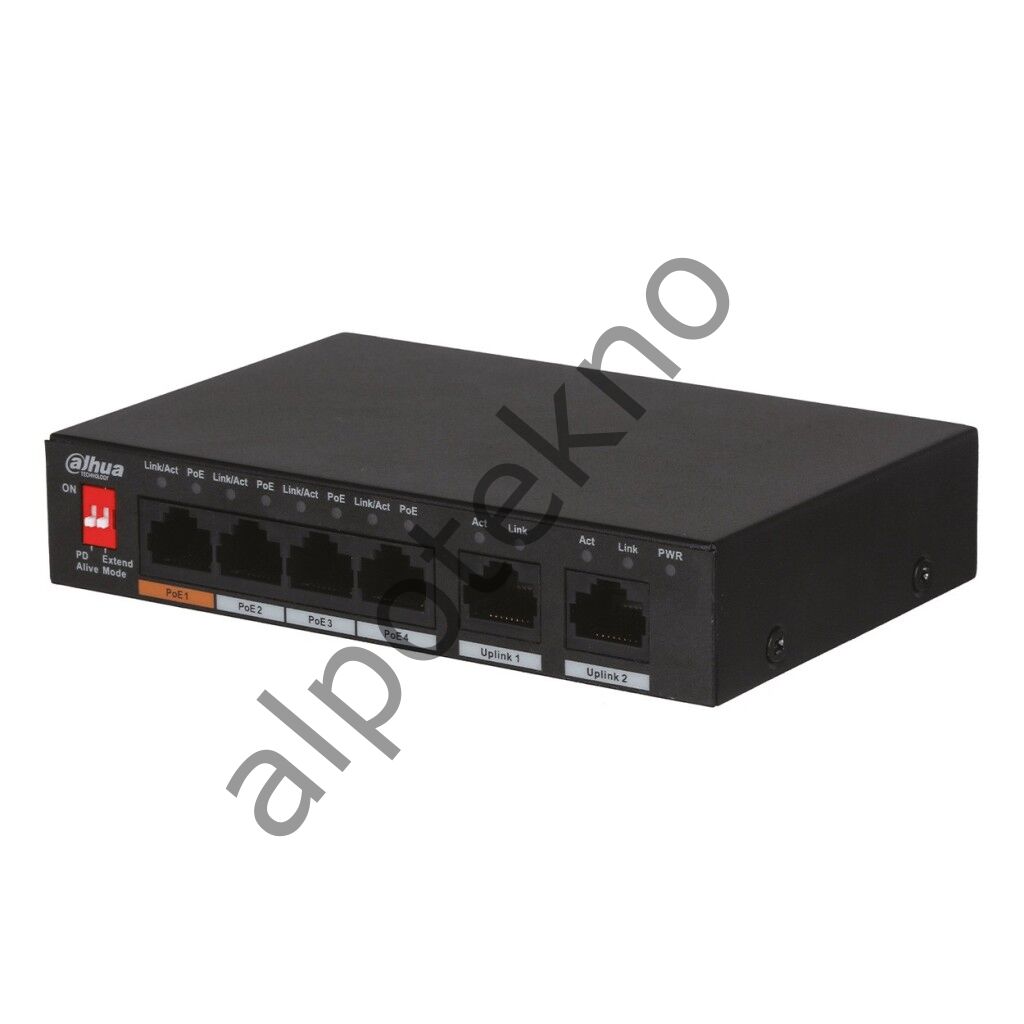 Dahua PFS3006-4ET-60 4FE PoE Port (60W), 2FE Uplink Switch