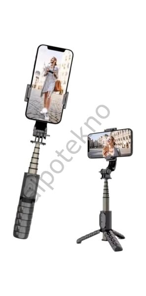 Bluetooth Kumandalı Mini Selfie Çubuğu Tripod 68 cm Uzatılabilir Telefon Tutucu Android iPhone Uyumlu Cep Boy Selfie Stick