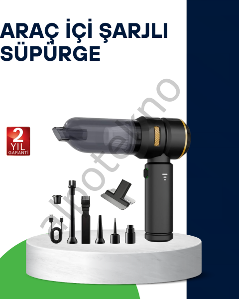 Kablosuz Şarjlı Araç İçi ve Küçük Alanlar İçin Güçlü Vakumlu Süpürge