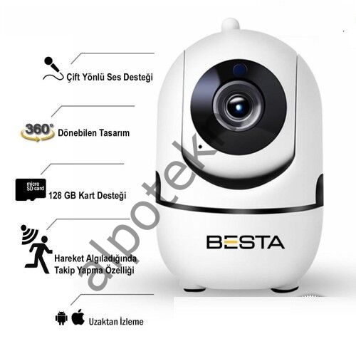 2MP Kablosuz Güvenlik Kamerası 1080P Hareket Sensörlü 360 derece KD-1614