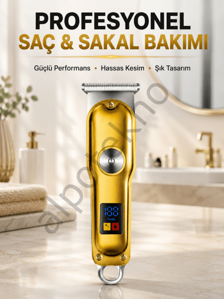 Profesyonel Tıraş Makinesi 120 Dakika Kullanım T Bıçaklı 3 Taraklı USB Şarjlı Saç Sakal Kesme Makinesi