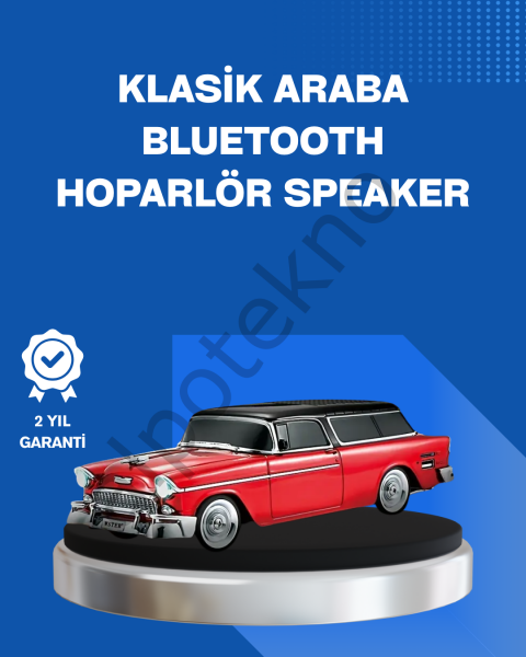 Retro Araba Şekilli Kablosuz Bluetooth Hoparlör