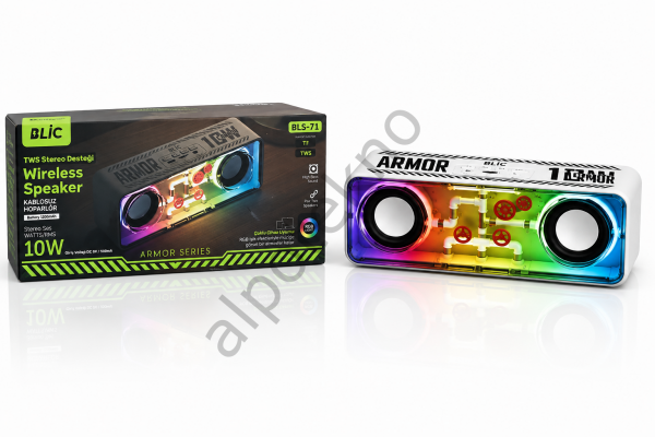 BLIC BLS-71 Bluetooth Hoparlör 10W RGB Işıklı TWS Kablosuz Speaker