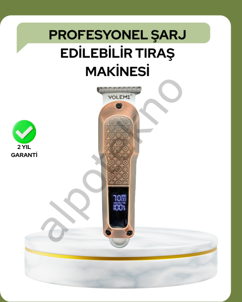 Profesyonel 7000RPM Saç Kesim Makinesi – Type-C Şarjlı, LCD Ekranlı, 4 Kademeli Ayar