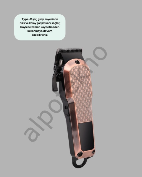 Şarjlı Saç Kesme Makinesi – Type-C Girişli, LCD Ekranlı ve Sessiz Motor