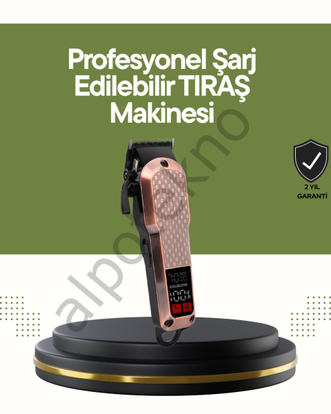 Şarjlı Saç Kesme Makinesi – 4 Kademeli Ayar, LCD Ekran ve Hızlı Şarj Desteği