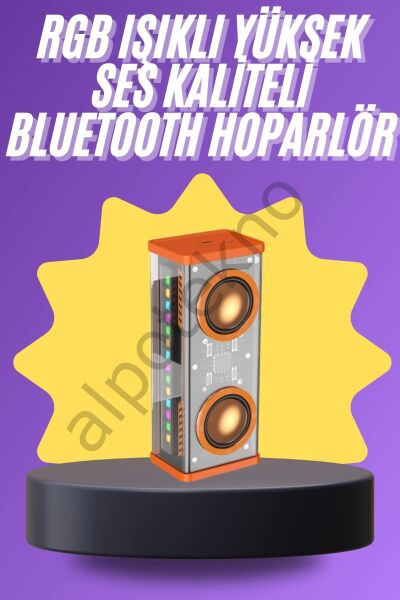 Yüksek Ses Kaliteli Kablosuz 5.0 Bluetooth Hoparlör RGB Işıklı