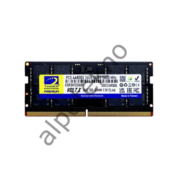 16GB TwinMOS 5600MHz CL46 (TMD516GB5600S46) DDR5 Notebook Ram