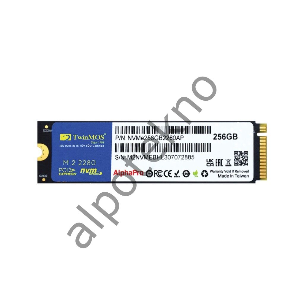 256GB TwinMOS M.2 PCIe Gen3 3600-3250Mb/s TLC (NVMe256GB2280AP) NVMe SSD Disk