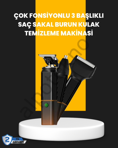 USB-C Şarjlı 3 in 1 Erkek Bakım Cihazı – Sessiz Motorlu Saç ve Sakal Kesme Makinesi