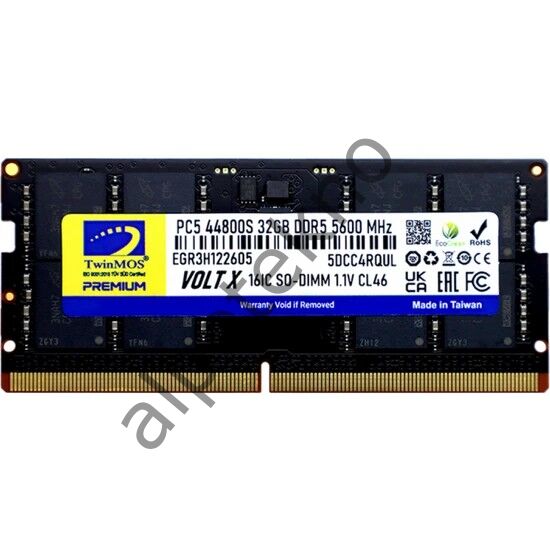 32GB TwinMOS 5600MHz CL46 (TMD532GB5600S46) DDR5 Notebook Ram