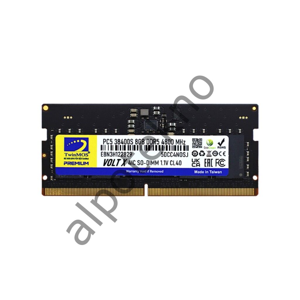 8GB TwinMOS 4800MHz CL40 (TMD58GB4800S40) DDR5 Notebook Ram