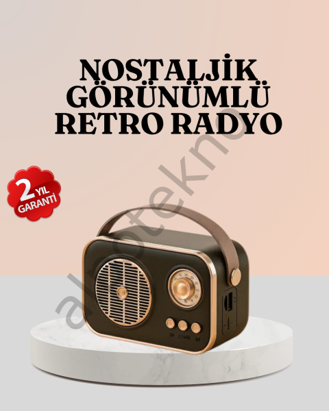 Bluetooth’lu Retro Radyo – FM Destekli Nostaljik Hoparlör