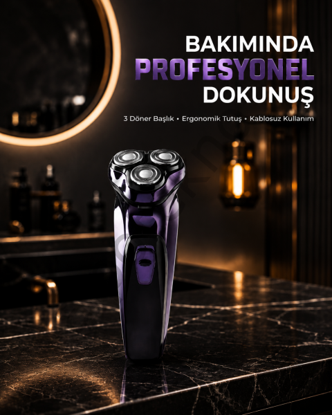 Profesyonel Şarjlı Tıraş Makinesi Ayarlanabilir Başlıklı Kablosuz