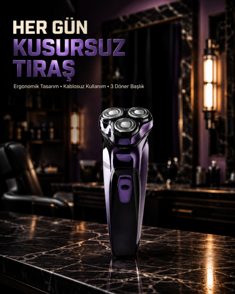 Kompakt Şarjlı Saç Sakal Tıraş Makinesi Kuru Kullanım Özellikli