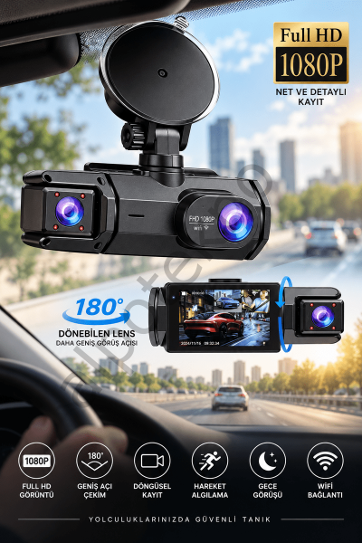 Full HD 1080P Gece Görüşü WiFi Bağlantı 180° Geniş Açı