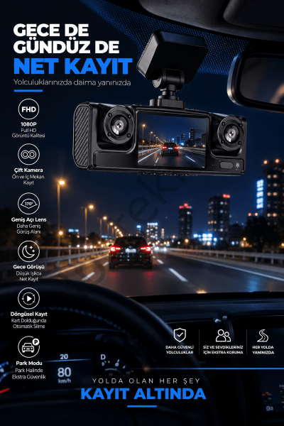 Full HD 1080P Döngüsel Kayıtlı Araç Kamerası