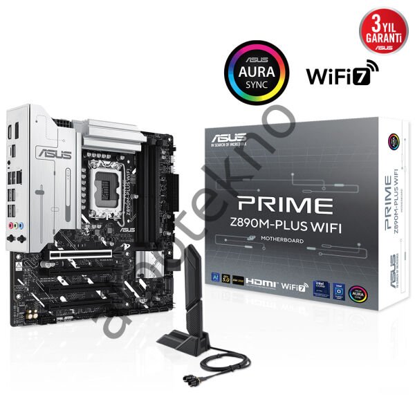 ASUS PRIME Z890M-PLUS WIFI 4x DDR5 DP/HDMI 3x M.2 1x 2.5GLAN/WIFI7/BT USB3.2 1851P ANAKART