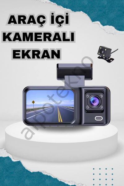Ön ve Arka Kameralı 2 İnç 1080P Full HD DVR Araç İçi Ekran