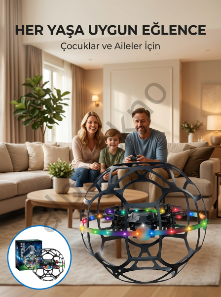 El Sensörlü Uçan Top Drone Çocuklar İçin LED Işıklı Eğlence Oyuncağı
