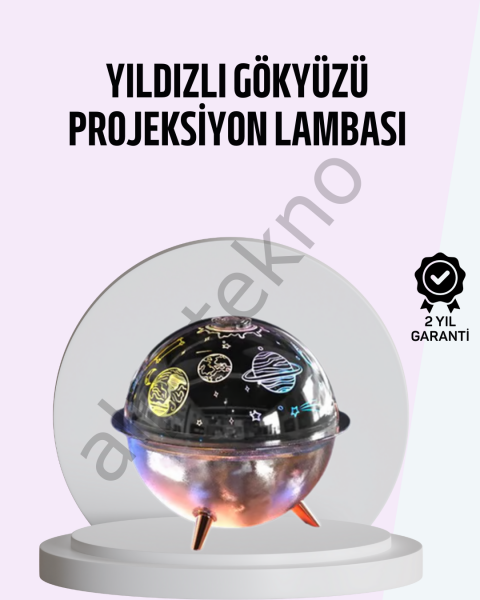 USB Şarjlı Uzay Temalı Işık Projektörü Hava Nemlendirici