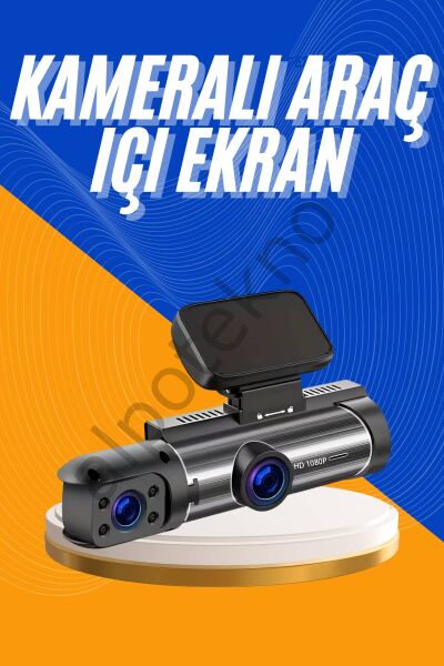 Araç Kamerası Black Box Çift Kameralı Ekranlı Full HD Sürüş Kamerası