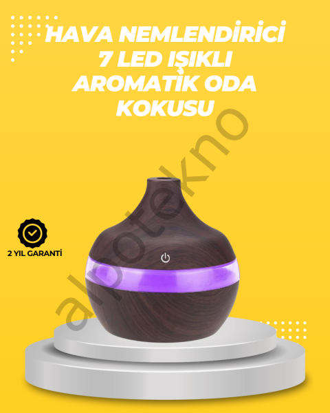 7 Renk LED Işıklı Ultrasonik Aroma Difüzör 300 ml