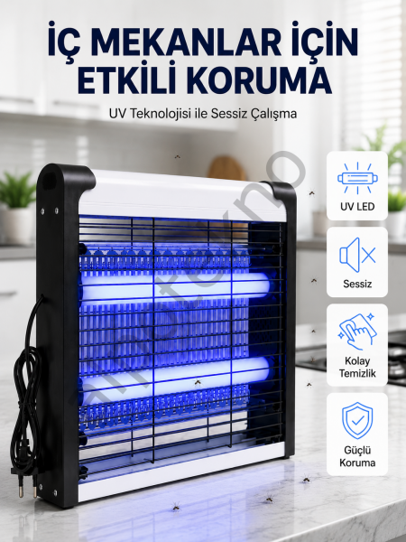 30 m² Etki Alanlı Mavi Işıklı Sinek Öldürücü Cihaz