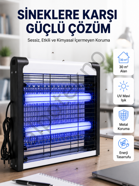 Kimyasal İçermeyen UV Işıklı Elektrikli Sinek ve Böcek Öldürücü