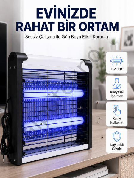 Ev, Ofis ve İş Yerleri İçin Sessiz UV LED Sinek Yakalama Cihazı