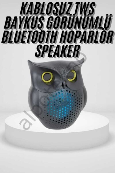 Siyah Bluetooth Hoporlör Baykuş Speaker Bluetooth 5.0 Bağlantılı