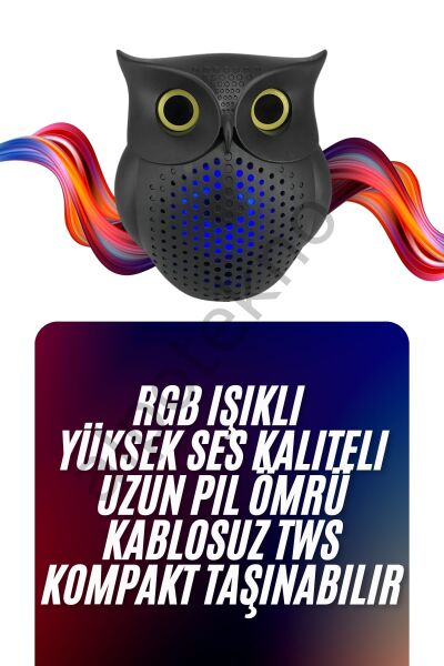 Baykuş Tasarımlı Mini Bluetooth Speaker Yüksek Ses Kaliteli Taşınabilir