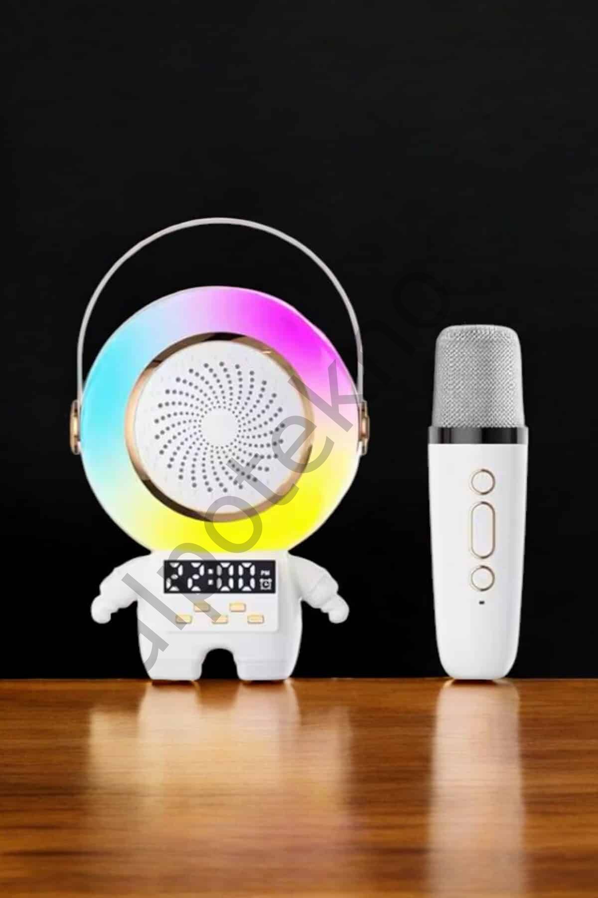 Çift Mikrofonlu Karaoke Mikrofon Bluetooth Bağlantılı Dijital Göstergeli