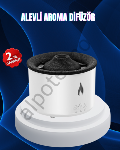 3D Alev Işıklı Aromaterapi Makinesi – 360 ml Su Kapasiteli Sessiz Difüzör