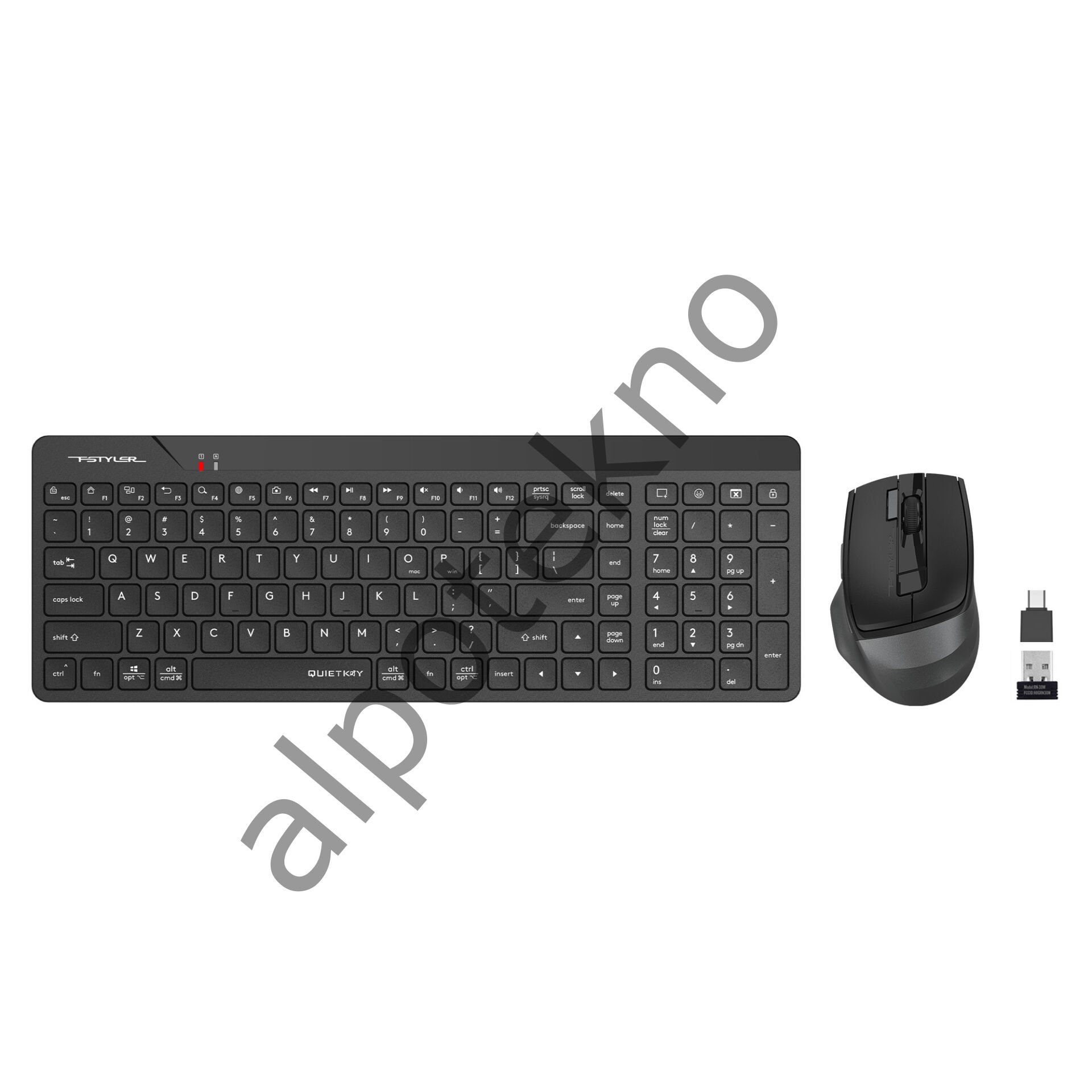 A4 TECH FG2400 AIR2 KABLOSUZ MULTİMEDYA SİYAH SESSİZ Q KLAVYE+MOUSE