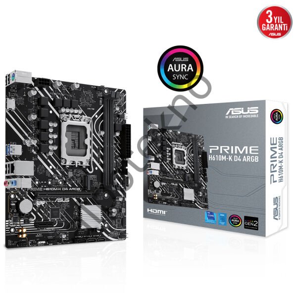 ASUS PRIME H610M-K D4 ARGB 2xDDR4 VGA/HDMI 1xM.2 1xGLAN 1700P ANAKART