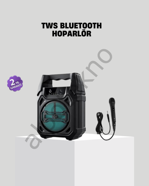 6.5 İnç Bluetooth Hoparlör Mikrofonlu Taşınabilir Karaoke ve Parti Sistemi