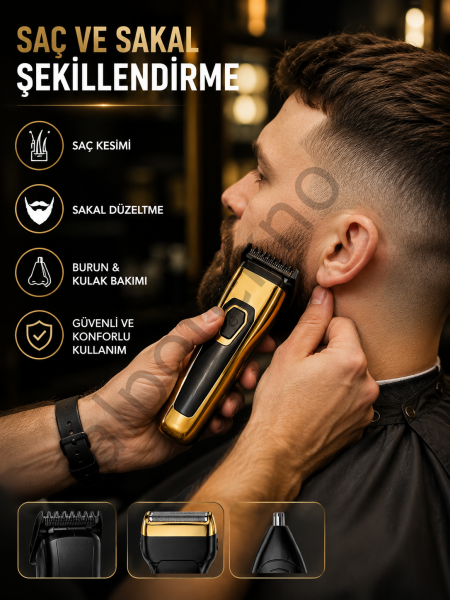 3'ü 1 Arada Şarjlı Kişisel Bakım ve Tıraş Makinesi